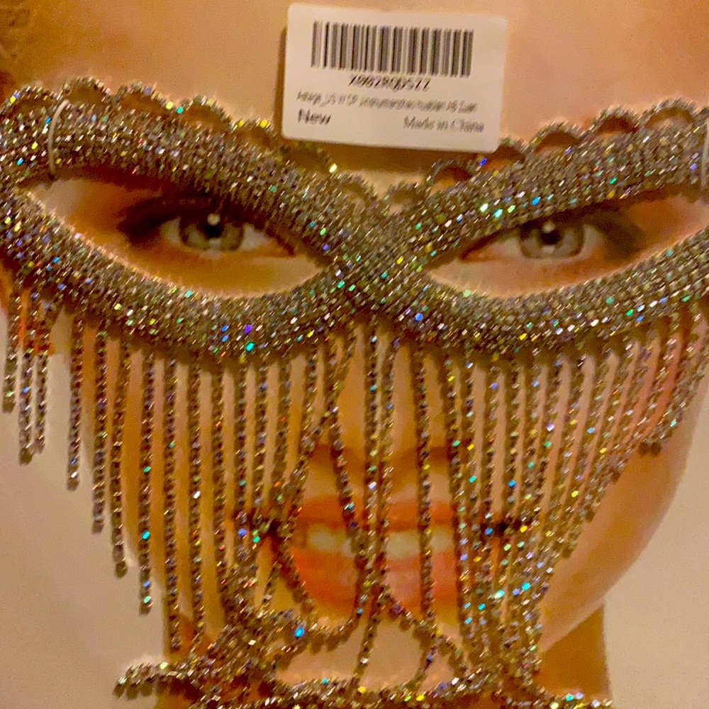 Brand new Rhinestone iridescent Masquerade mask
